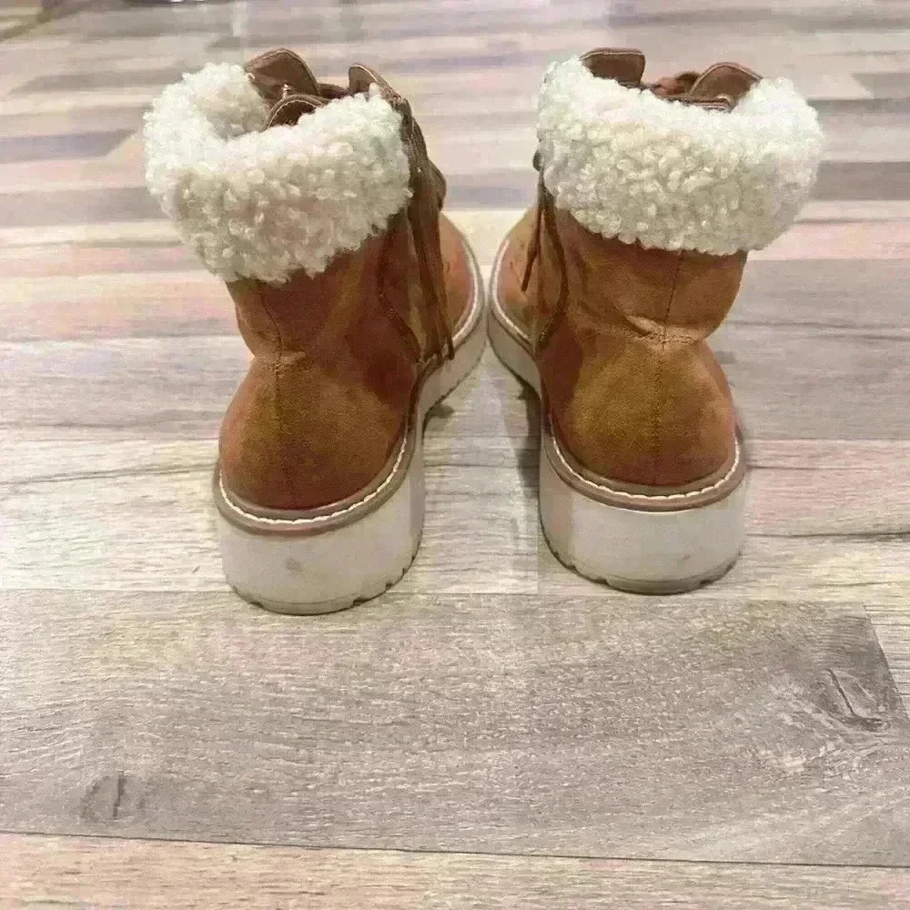 Madden Girl Cognac Faux Fur Boots for Women Sz. 8 - Picture 5 of 7